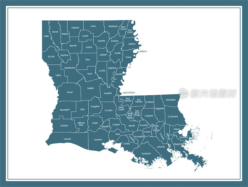 美国路易斯安那州地图可下载