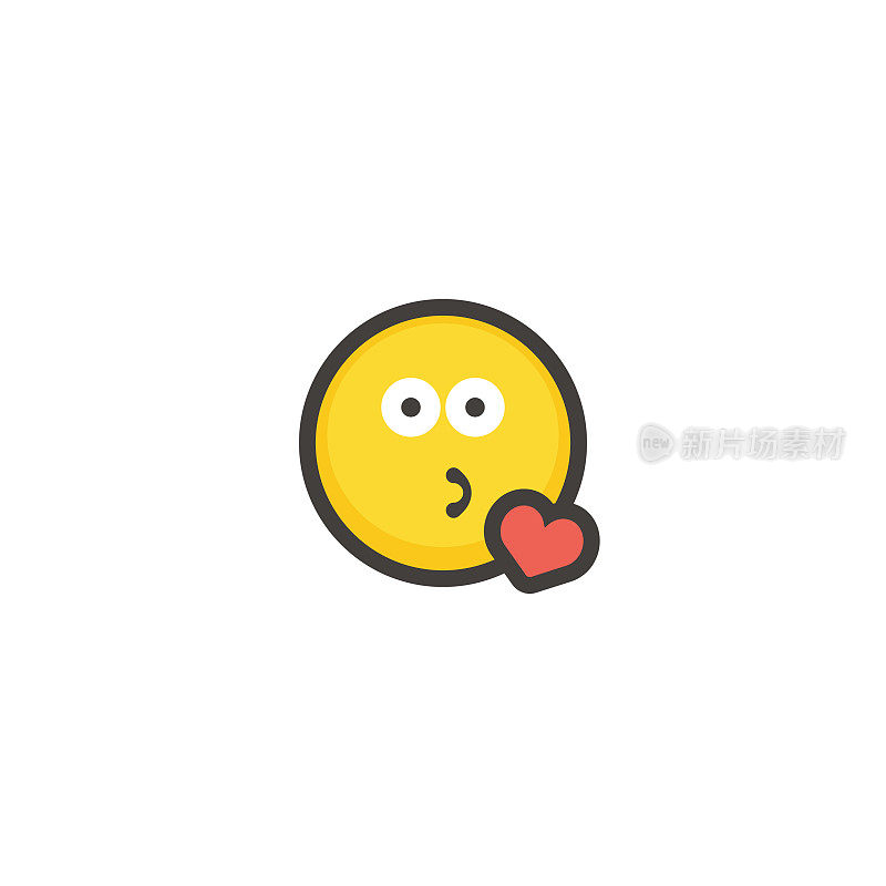 Emoticon平面设计轮廓线