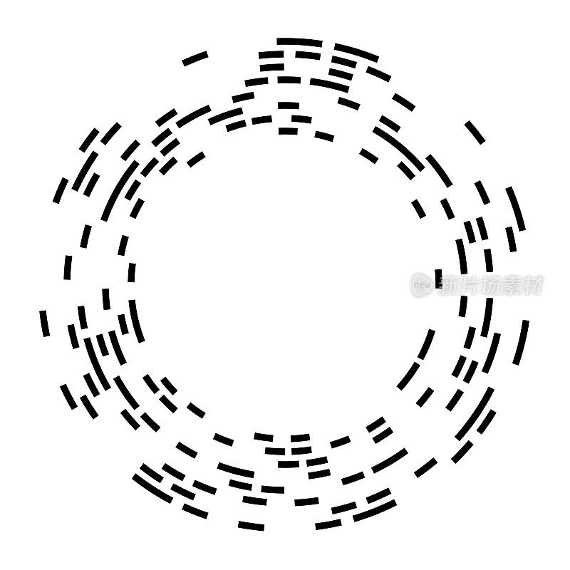 环绕拷贝空间的同心圆轨道数字线。在白色的。