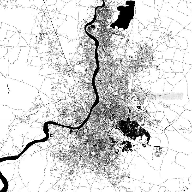 加尔各答，印度矢量地图