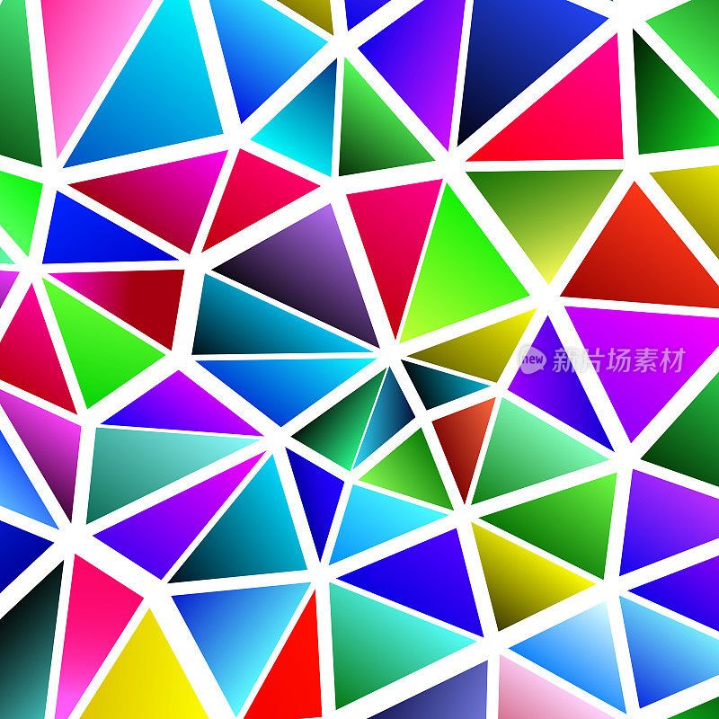 多边形彩虹马赛克背景。抽象低多边形矢量插图。三角形图案在半色调风格。模板几何商业设计与三角形的海报，旗帜，卡片，传单