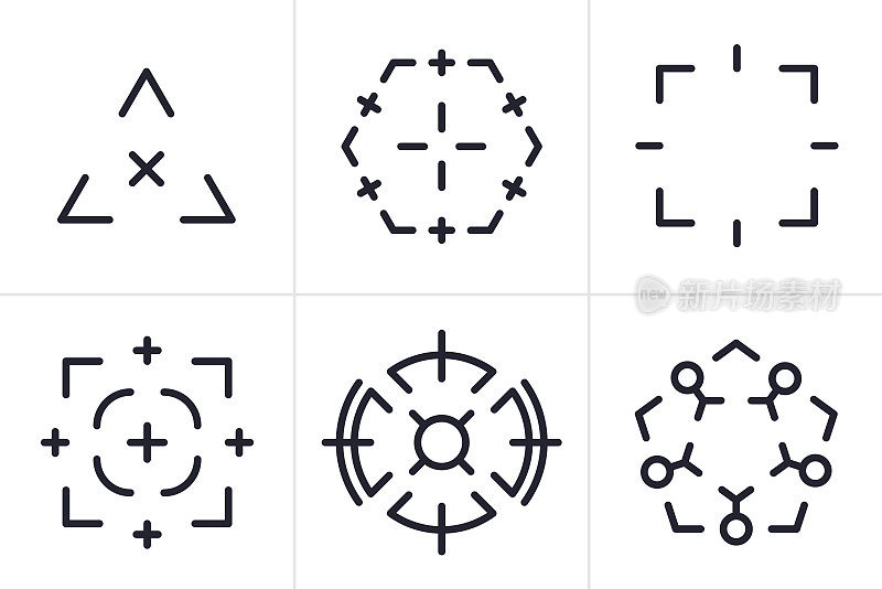 十字线目标十字线图标符号设计元素