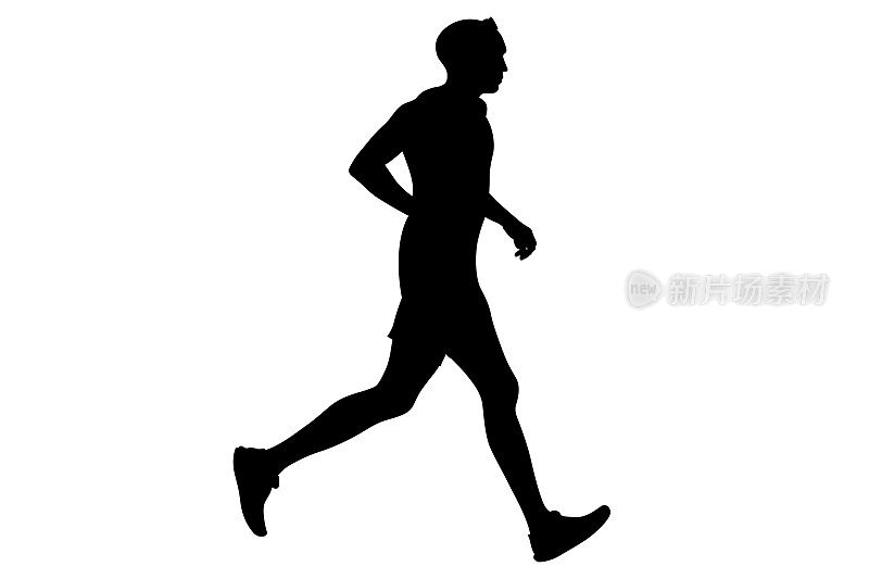跑步运动员跑步黑色剪影