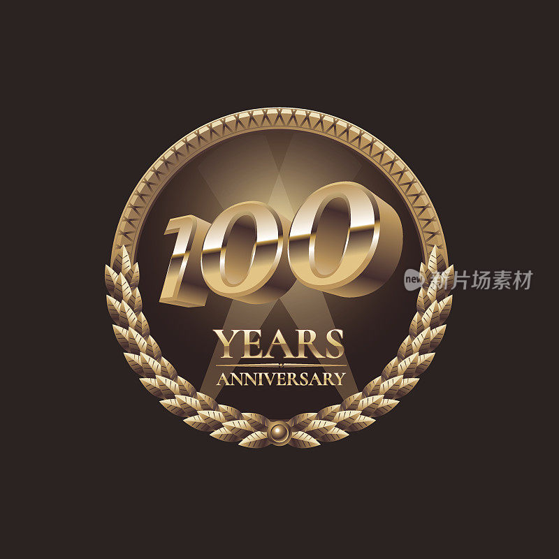 百年纪念向量图标。100庆典设计
