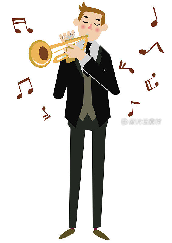 trumpet.orchestra。仪器。演员。艺术家。音乐剪辑的艺术。音乐的形象。
