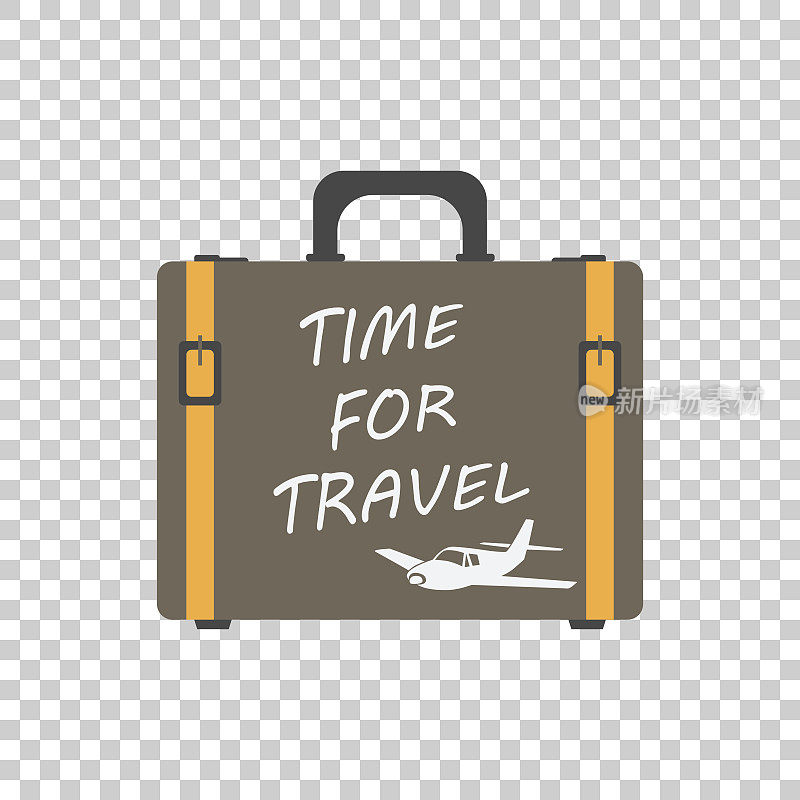 旅行概念平面矢量插图时间。旅行箱用于旅游、旅行、旅行、旅游、远航、暑假。