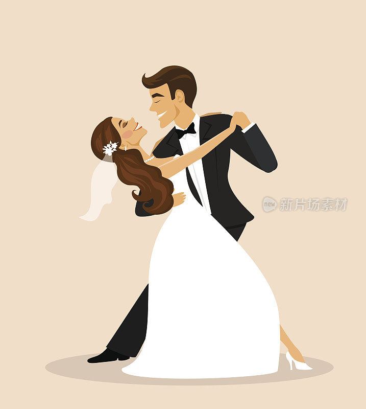 新婚夫妇，新郎新娘跳舞