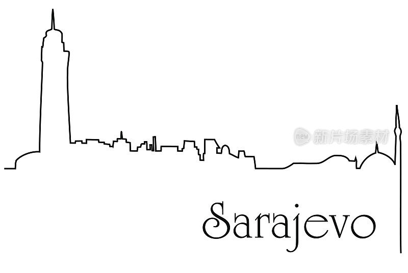 萨拉热窝城一线画