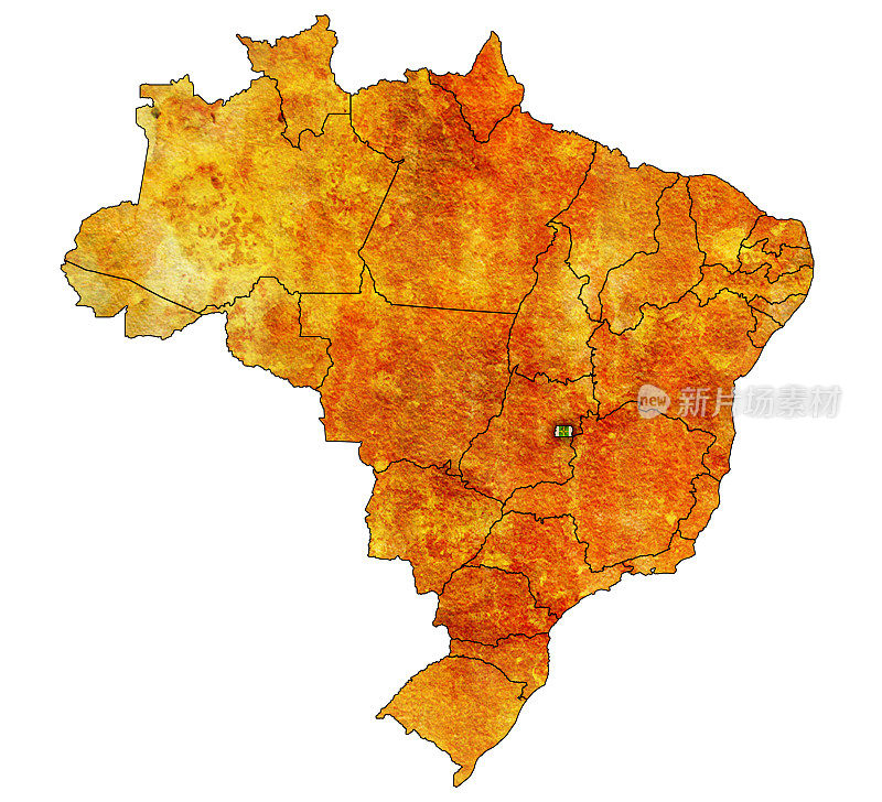 巴西行政地图上的联邦旗帜