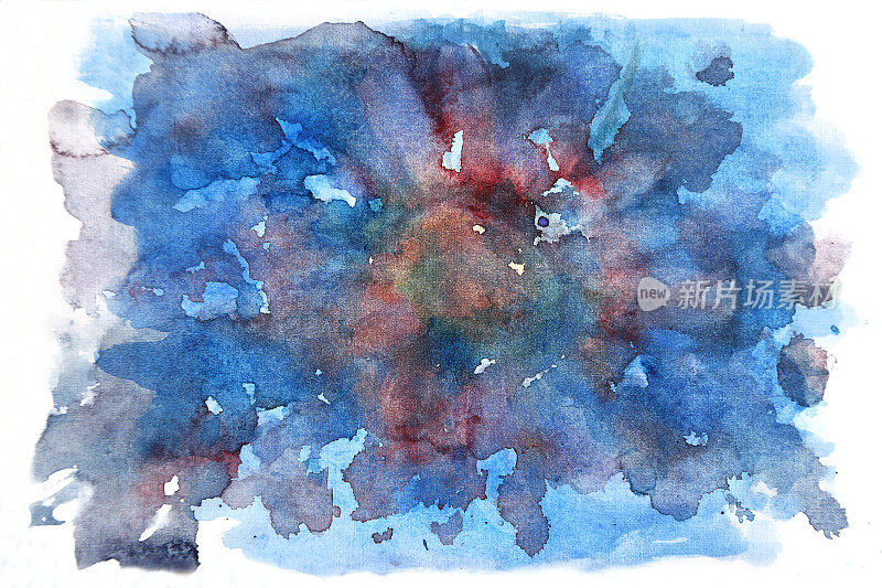 蓝色水彩抽象背景