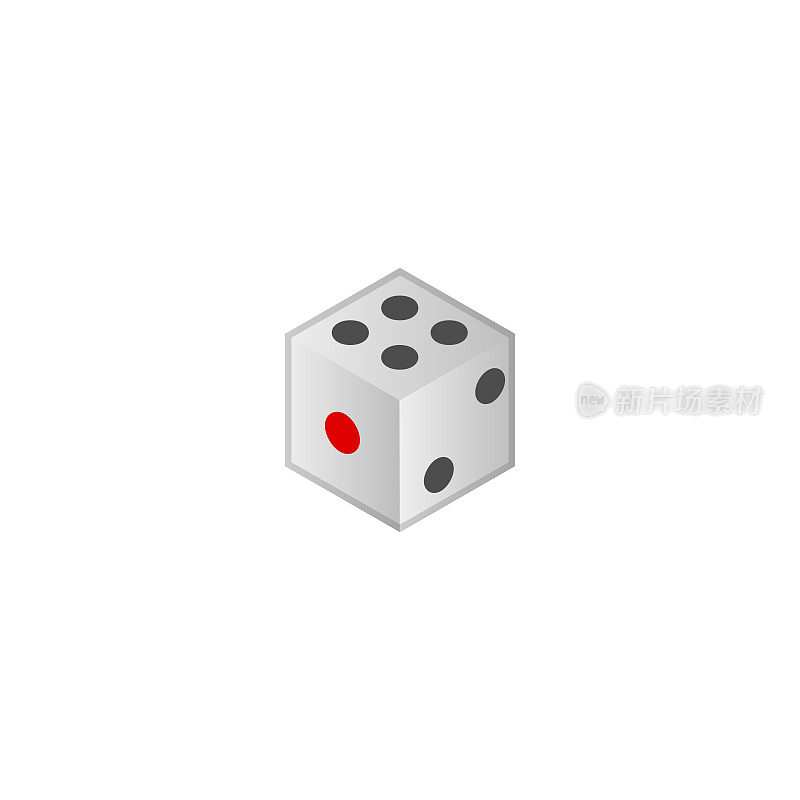 双陆骰子矢量图标。孤立的双陆棋游戏赌场表情符号，Emoticon插图