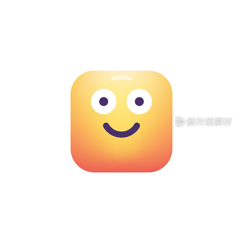 Emoticon设计立方体形状颜色渐变