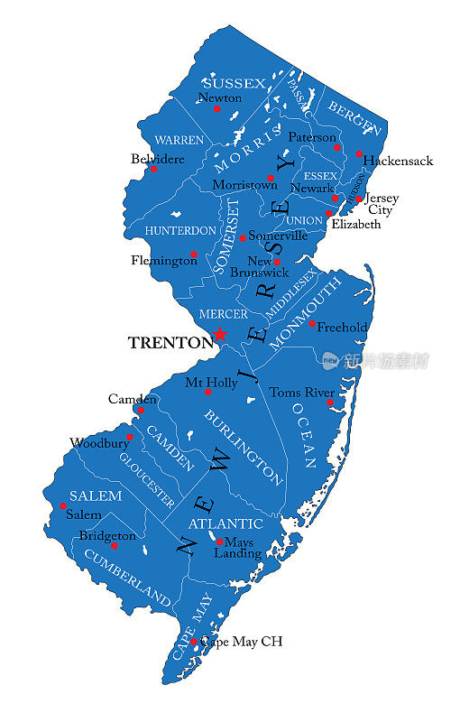 新泽西州的政治地图