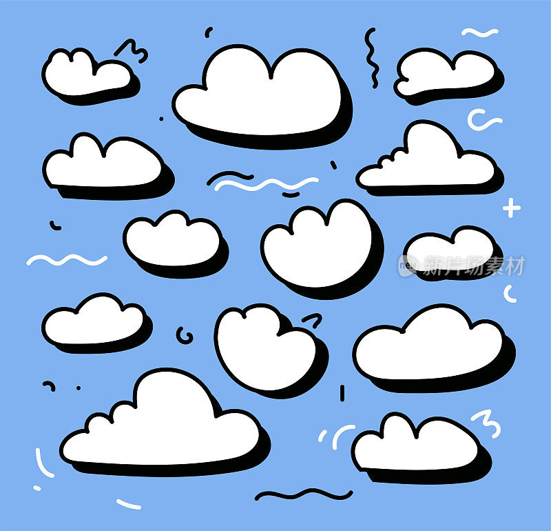 语音气泡短语，云，聊天矢量插图