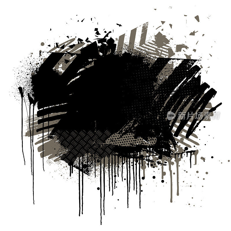 黑色垃圾飞溅矢量背景