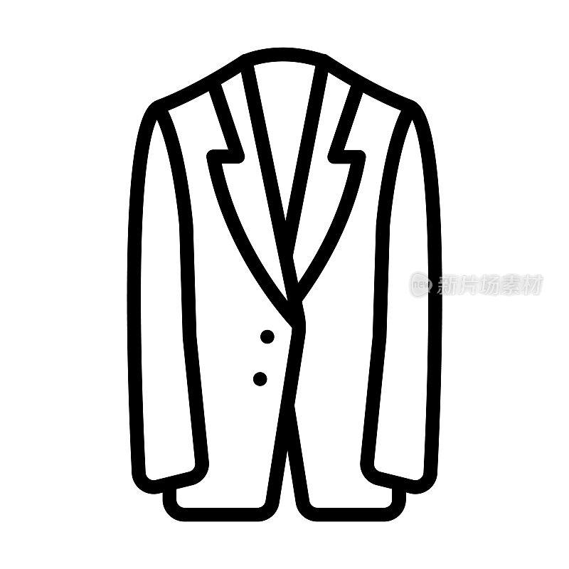 从衣服收集的泽西运动夹克图标。薄线形运动衫，衣服，时尚轮廓图标孤立在白色背景。线向量运动衫标志，网络和移动的符号。
