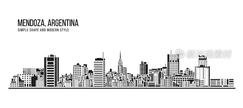 简单造型与现代风格艺术矢量设计——阿根廷门多萨市