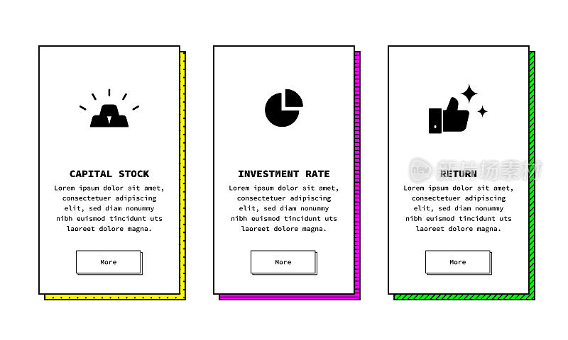 固体图标的投资回报概念信息图设计。