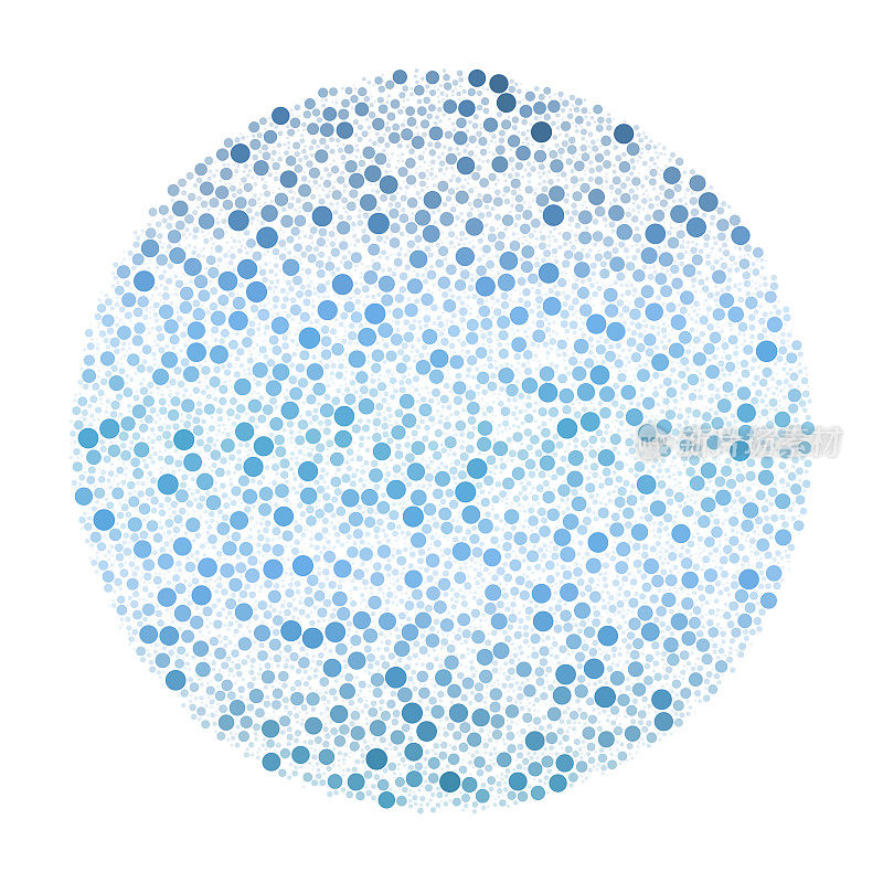 气泡:蓝色圆点，无重叠，填充表面。
