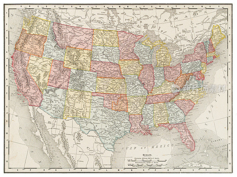 1899年的美国地图