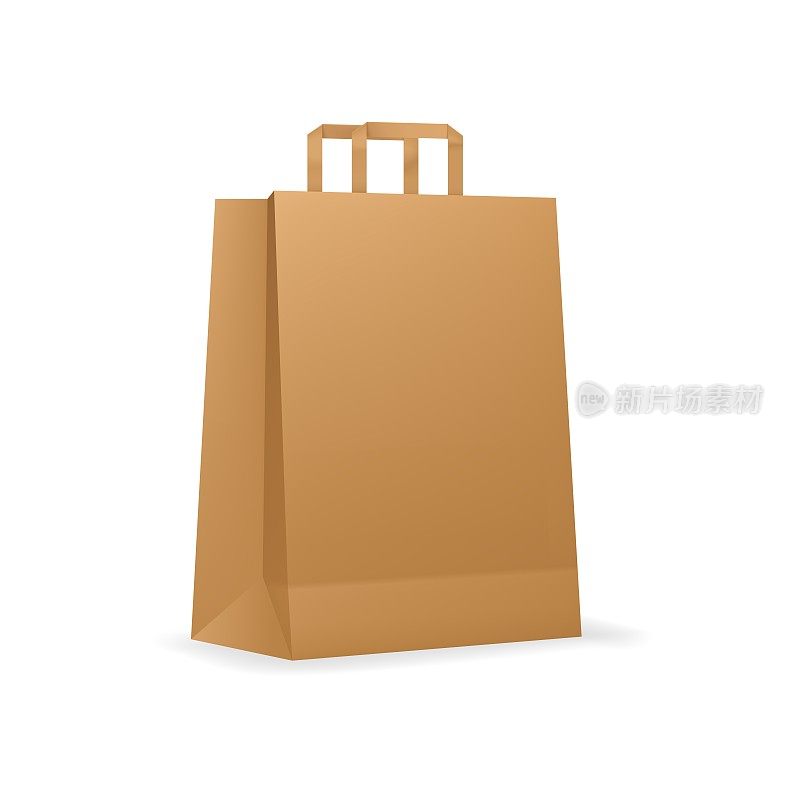 纸质购物袋与纸板处理的模型