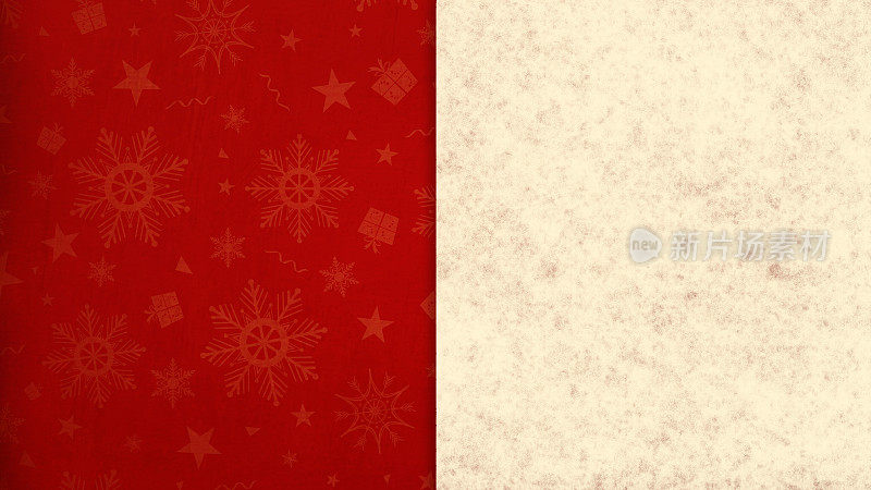 空白的空的圣诞纸明亮而充满活力的栗色或暗红色和米色分开对比背景,贺卡或海报模板