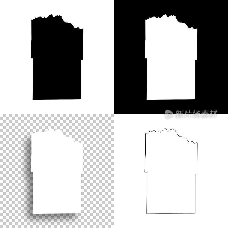 科罗拉多州的矿物县。设计地图。空白，白色和黑色背景
