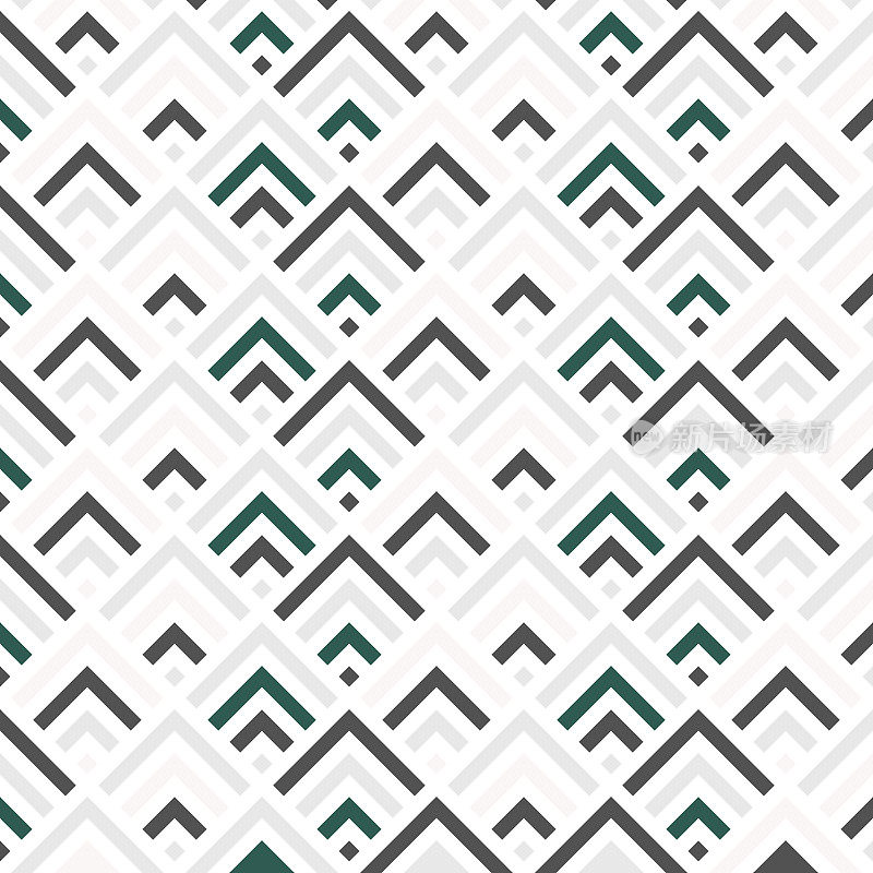 几何图案与重叠的正方形在单色调色板与绿色口音。