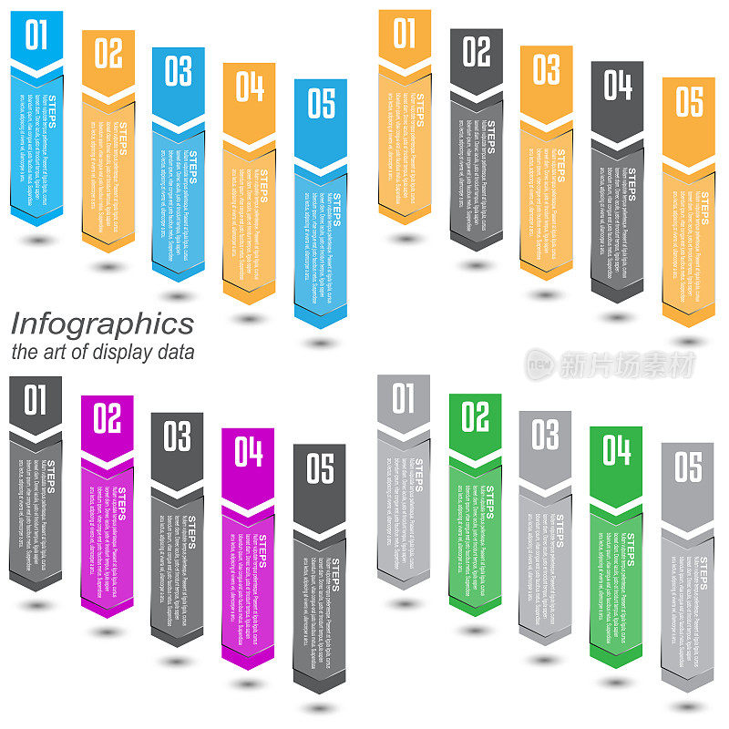 收集信息图设计模板。显示信息、排名和统计的想法。