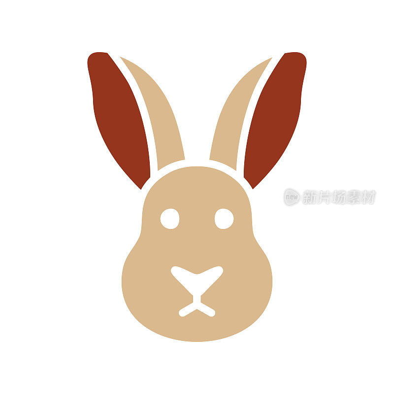 兔子符号图标。农场动物病媒插图