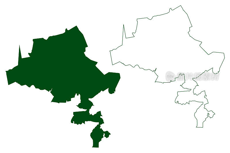特拉帕市(自由和主权格雷罗州，墨西哥，墨西哥联合合众国)地图矢量插图，涂鸦特拉帕德康福特地图