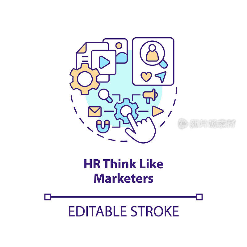 HR认为像营销人员的概念图标
