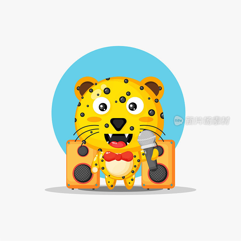 可爱的豹子在唱歌