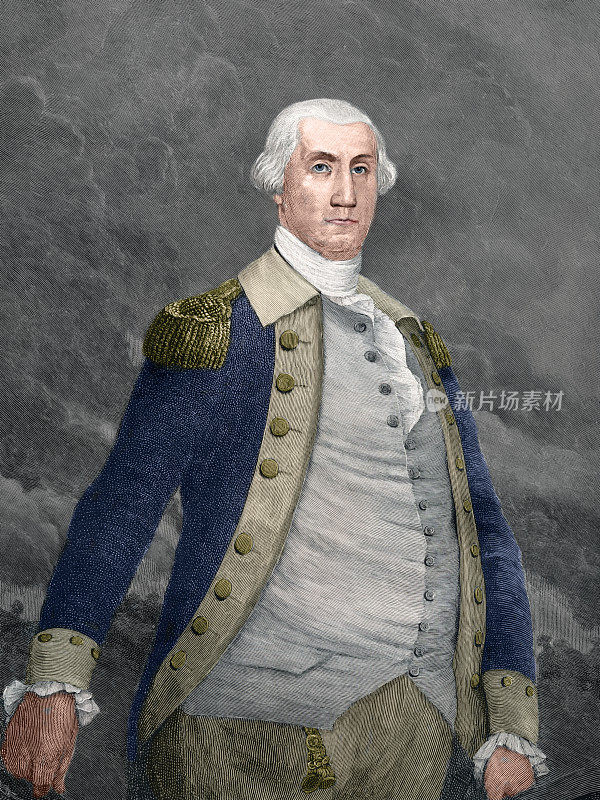 乔治·华盛顿第一任美国总统19世纪肖像颜色