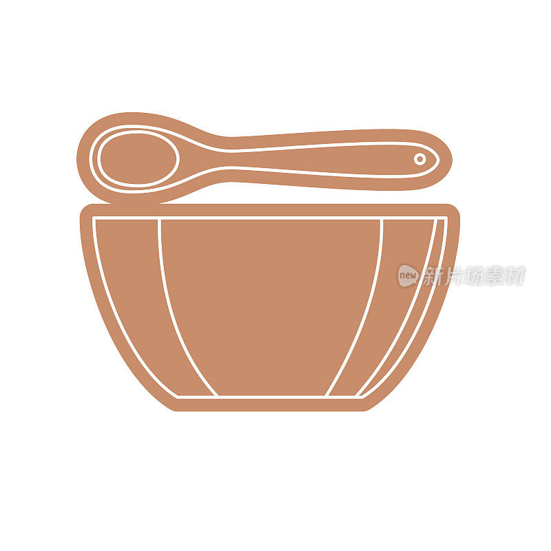 厨房图标在一个透明的背景-沙拉碗