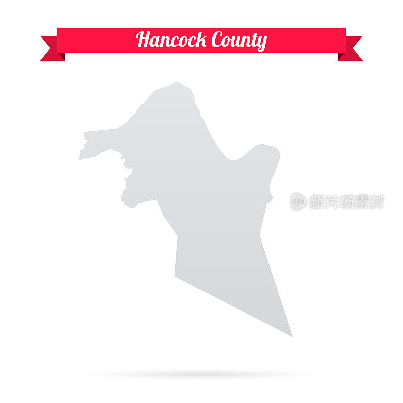 肯塔基州汉考克县。白底红旗地图