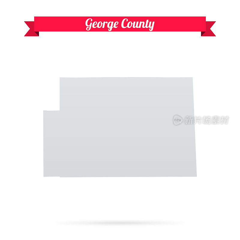 乔治县，密西西比。白底红旗地图