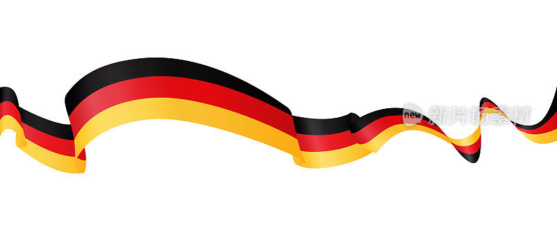 德国国旗-矢量挥舞丝带横幅。隔离在白色背景上