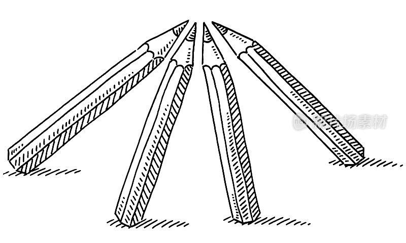 四支铅笔符号画