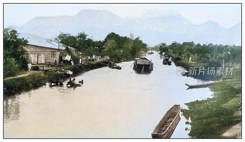 古色古香的黑白照片:菲律宾帕西格河