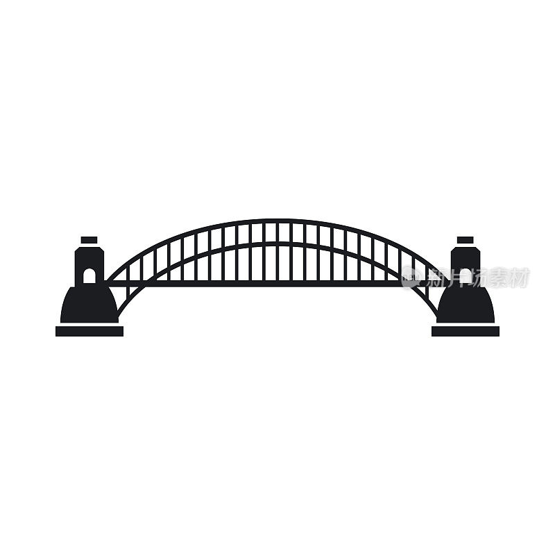 悉尼海港大桥的图标在简单的风格