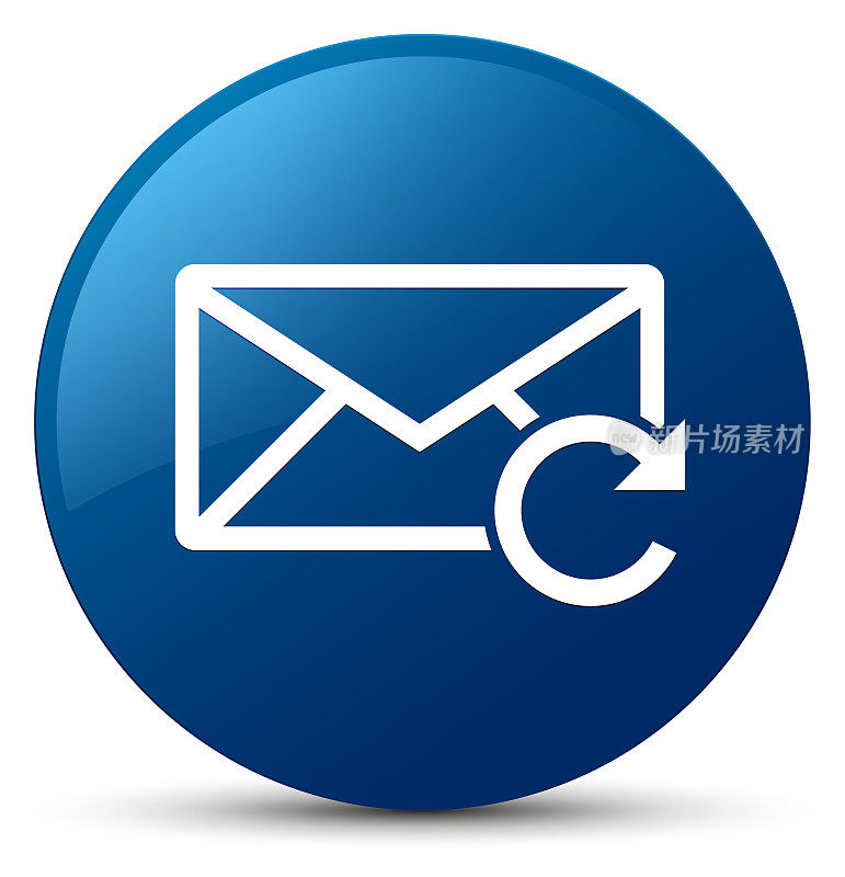 刷新电子邮件图标蓝色圆形按钮