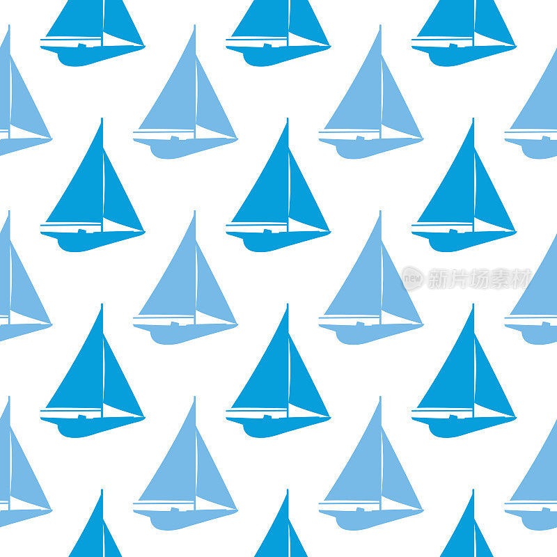 蓝色帆船无缝模式