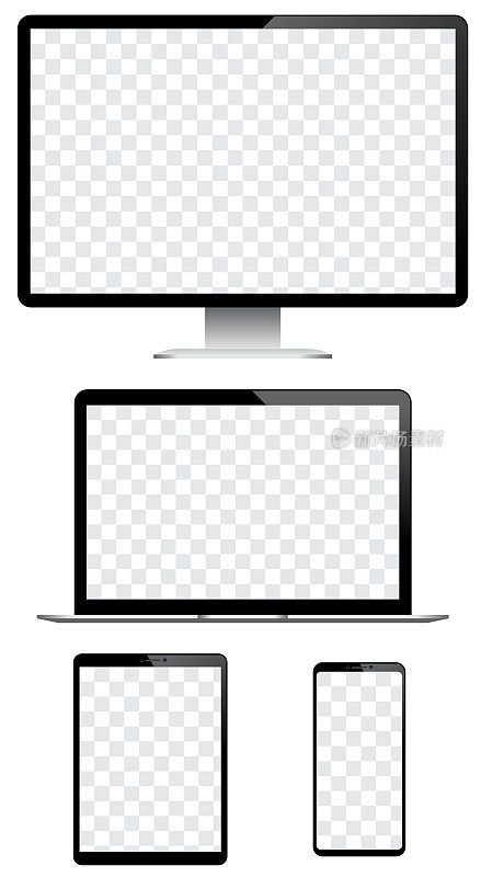 桌面PC智能手机笔记本Pad矢量
