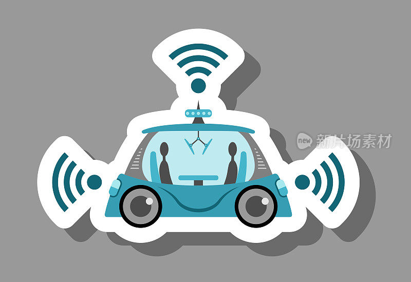 自动驾驶汽车象征着未来的技术和无人驾驶
