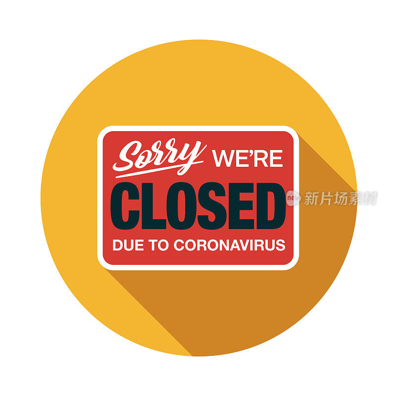 封闭标志冠状病毒COVID-19图标