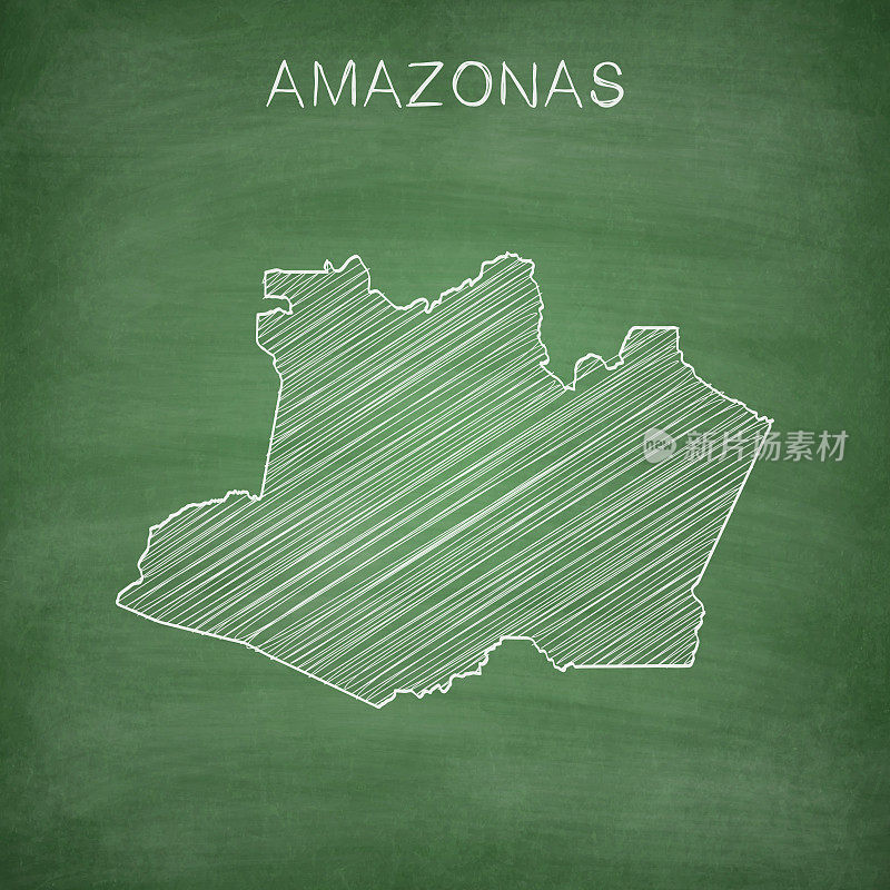 亚马逊地图画在黑板上-黑板