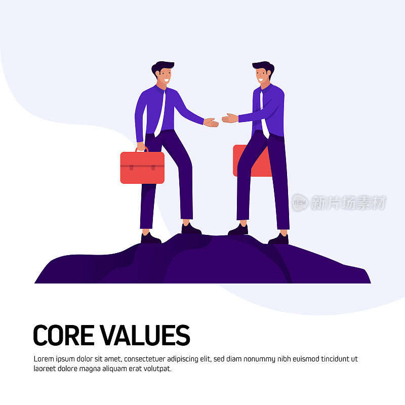 核心价值概念矢量插图网站横幅,广告和营销材料,在线广告,业务演示等。