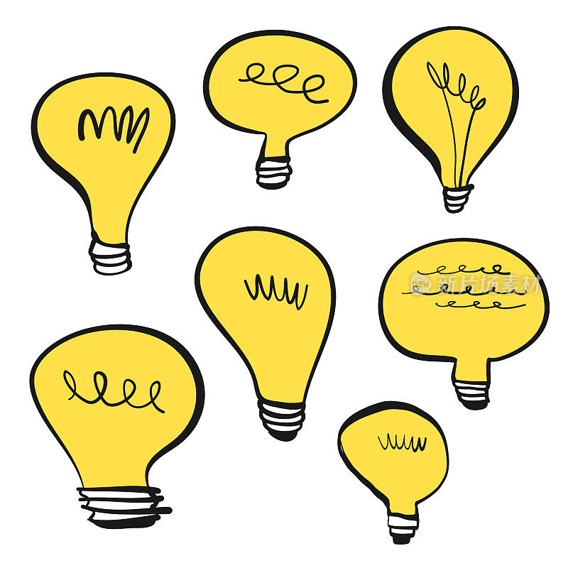 灯泡卡通插图