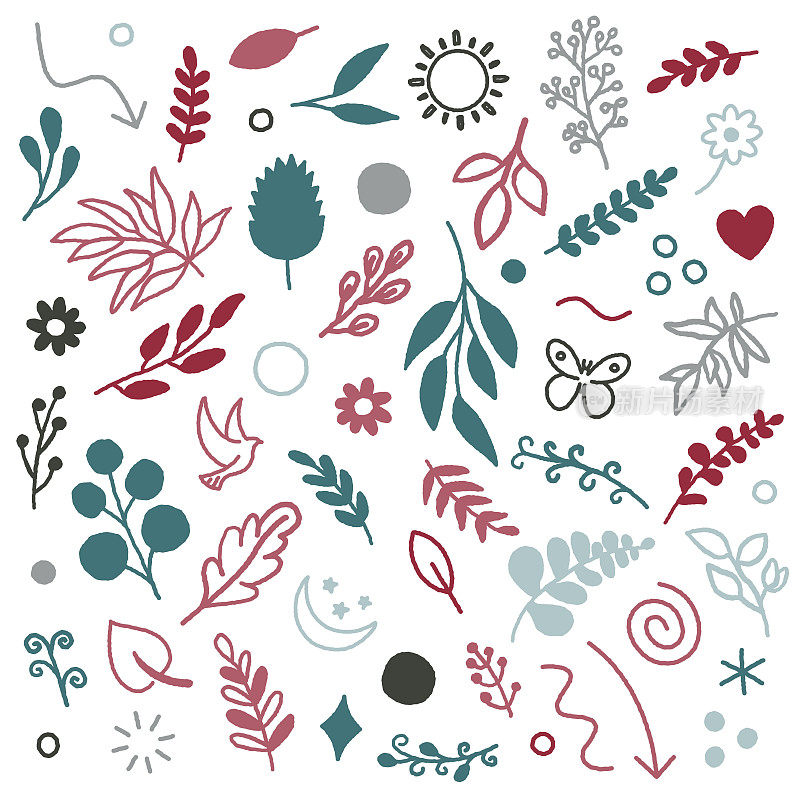 手绘圣诞无缝矢量图案